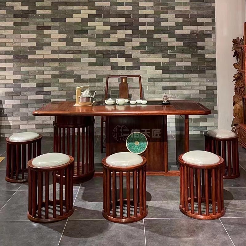 Mesa de té clásica de madera de palisandro de estilo chino